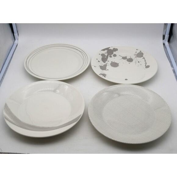 NEW Royal Doulton Pacific Stone 9" Assorted Salad Plates Gray White - Picture 5 of 11